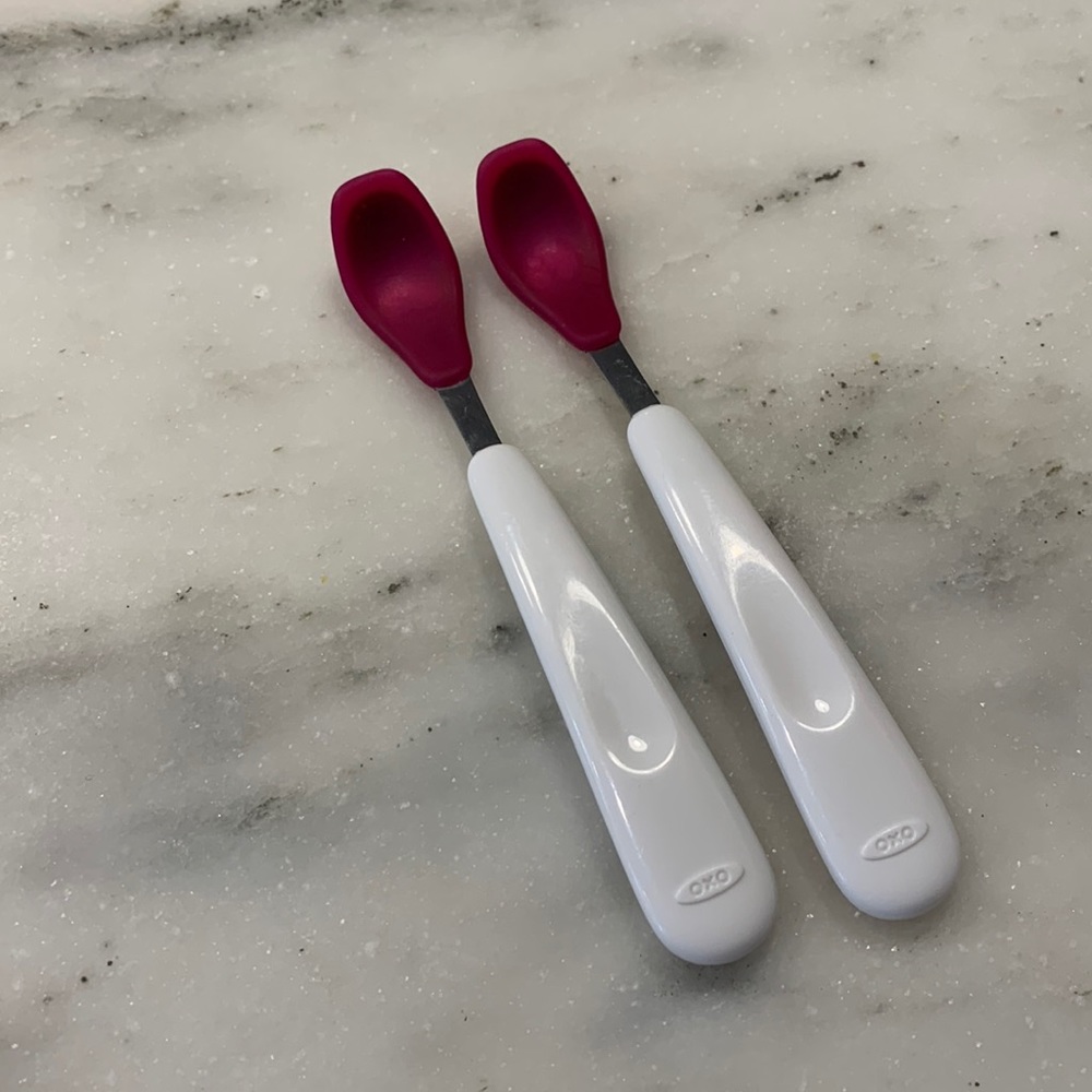 Oxo baby spoons- 2 total - pink